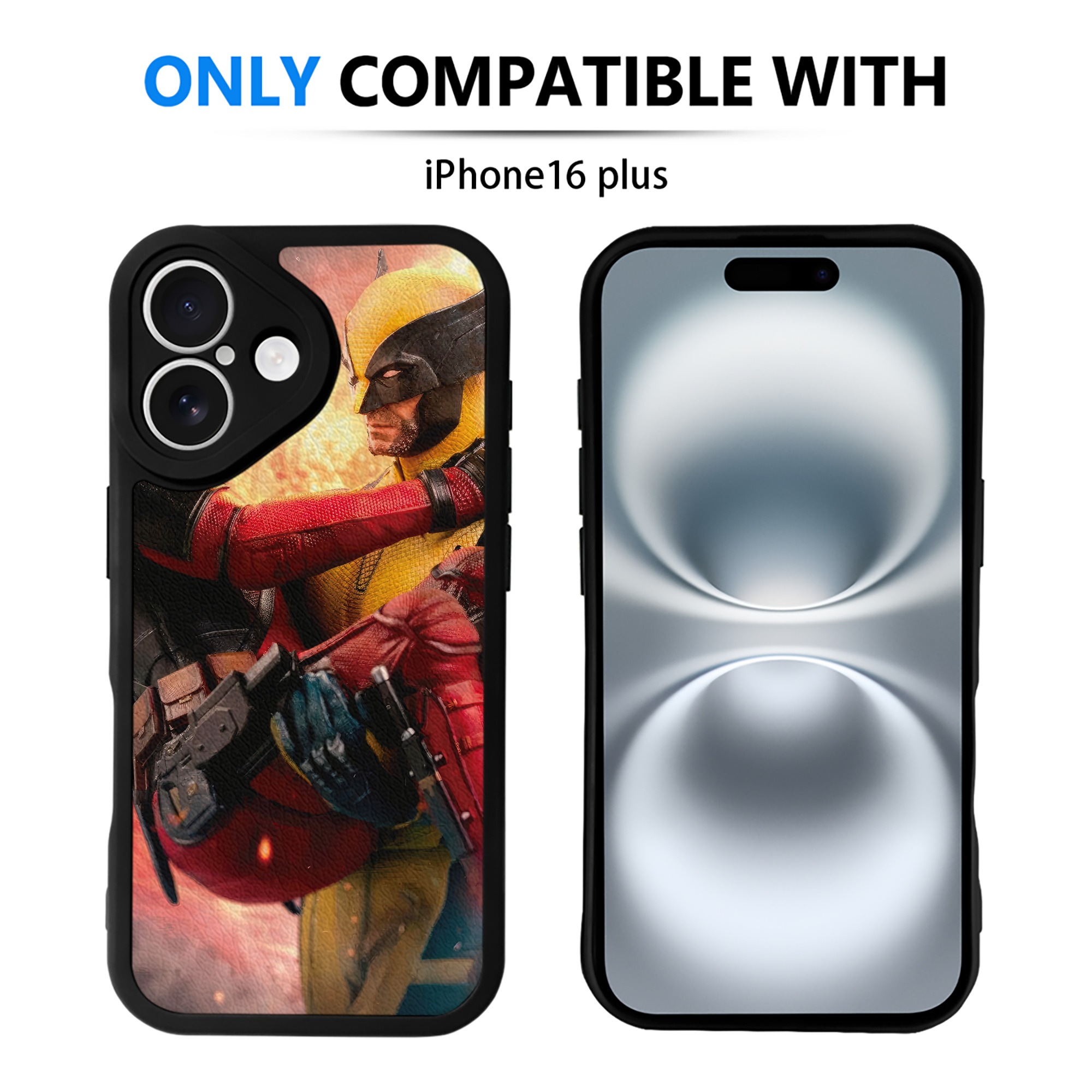 （画像用） Deadpool デッドプール 【iPhone 16シリーズ対応】シリコンスマホケース（レザー調） 材質：シリコン